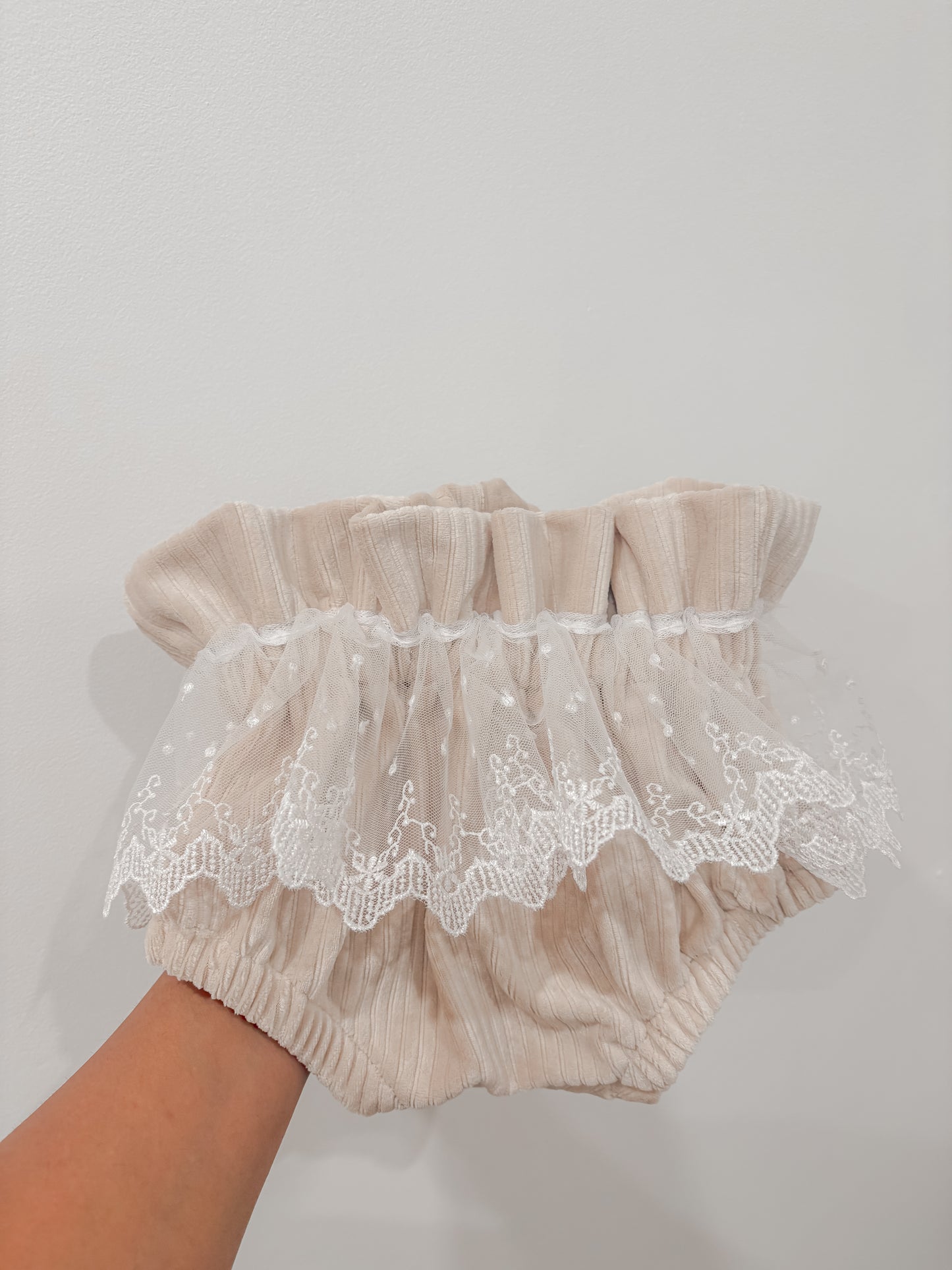Corduroy lace bloomers